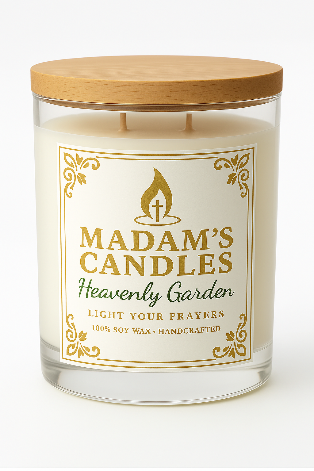 Heavenly Garden – Rose Scripture Candle | Handcrafted Soy Candle with Hidden Bible Verse